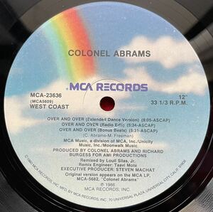 Colonel Abrams / Over And Over 12inch盤 その他にもプロモーション盤 レア盤 人気レコード 多数出品。