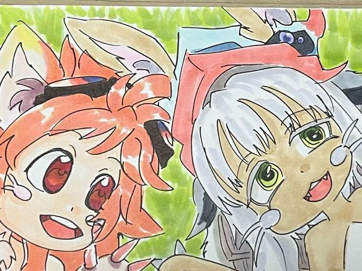 Illustration dessinée à la main Blessing Mitty et Nanachi Made in Abyss, des bandes dessinées, produits d'anime, illustration dessinée à la main