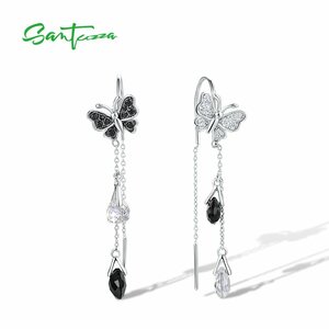 earrings butterfly butterfly white white black black in sekto silver ring insect lady's 