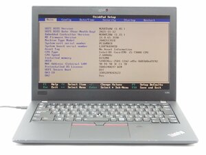 中古Lenovo ThinkPad X280 第7CORE世代I5/8GB　12.5型 ノートパソコン　BIOSまで表示　バッテリー欠品　詳細不明　ジャンク扱い 　