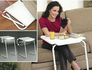 折りたたみテーブル サイドテーブル 軽い 小さい 高さ調整 角度調節 パソコン ベッド ホワイト 介護用品 ミニテーブル
