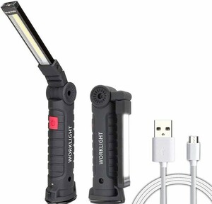 ハンディライト USB 充電 懐中電灯 赤色灯 大型 点滅 角度調整 折りたたみ 防災 COBライト ワークライト マグネット 作業灯 アウトドア