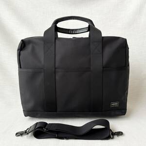 ■1円〜 ＜美品!!＞■PORTER ポーター ステージ ブリーフケース(S) 2気室 手提げ 斜めがけ 通勤 仕事 A4/PC収納 ブラック 黒 620-08285