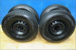 ★★5567★★ブリヂストン 195/80R15 LT スタッドレス 2021年 タイヤ★ハイエース J15×6J・穴 6・PCD 139.7 純正スチールホイール4本★★