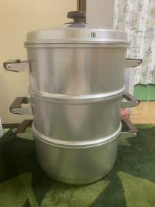 日軽 新型 ハイスチーマ 蒸し器 30cm 二重三段せいろ 炊量3升×2 セイロ アルミ 調理器具