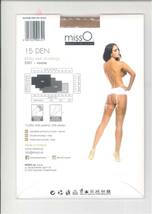 EUブランドMiss-O S/M/サイズ・ベージュ / S301・15デニール光沢　シルキータイハイストッキング_画像3