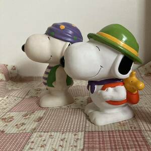 レトロ　スヌーピー 貯金箱　ソフビ　vintage peanuts