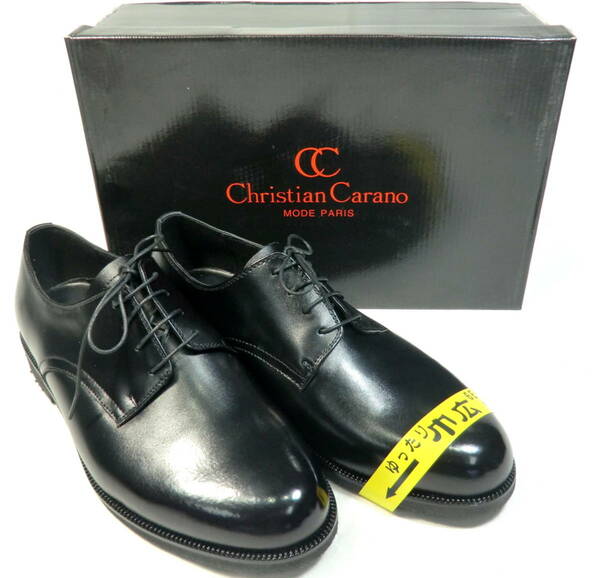Christian Carano (クリスチャン カラノ) 6001G 27.0cm 黒 紳士ビジネスシューズ 防滑ソール仕様 大きいサイズ 幅広6E