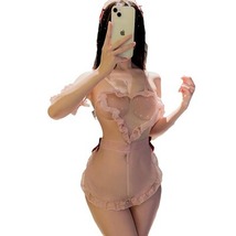 B-21　新品！匿名発送！送料無料！エロかわいい　セクシーランジェリー　メイド服　コスプレ ピンク_画像5