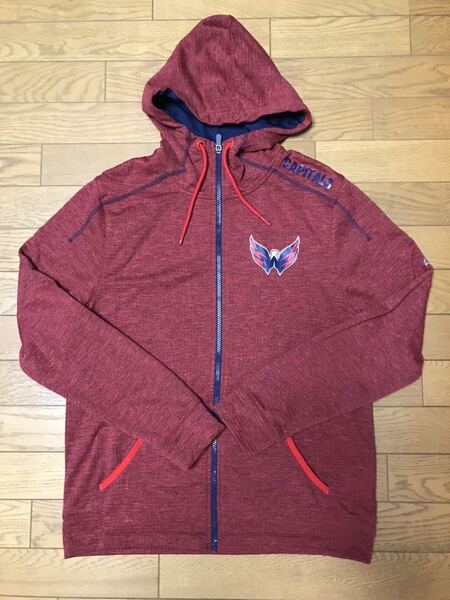 NHL WASHINGTON CAPITALS MEN’S FULL ZIP HOODIE (Majestic) size-M(着丈68身幅54) 中古(美品) 送料無料 NCNR