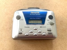 コレクター向け アイワ AIWA HS-TX406 シルバー ラジオ付きカセットプレーヤー 海外モデル_画像1