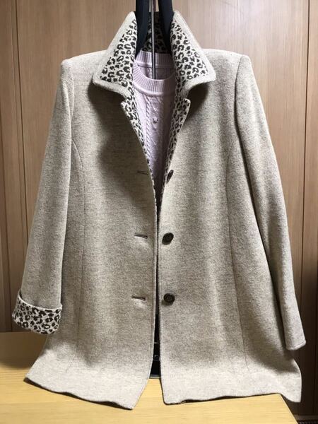 [新品] 激安・在庫処分　Mサイズ　レディース毛混コート　ミセスコート　婦人コート　日本素材　キャメル色
