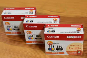 ♪ CANON キャノン 純正カートリッジ 未使用３箱 BCL-381＋380/6MP 380PGBK　381BK　381C　381M　381Y　381GY　シアン　グレー　マゼンタ　