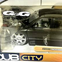 JADA 1/24 DODGE RAM 2003 ピックアップ カスタム　ブラック　ローダウン 24インチホイール　ローライダー DUB 荷台開閉　※注記あり_画像2