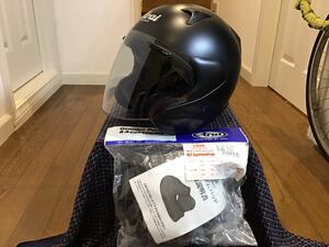 ●美品 Arai アライ ジェットヘルメット MZ-F マッドブラック 59-60センチ/Lサイズ オマケ未使用システムパッド 15mm付属 SNELL 2012年製●