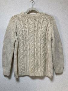 60s Marietta Larsen ヴィンテージ 100% Wool ハンドニット ケーブル編み イタリア製