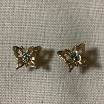 【USED】アナスイ ANNA SUI★バタフライ ちょうちょ 蝶々 2WAY ピアス 青 ブルー ビジュー ANASUI アクセサリー ライトストーン キラキラ_画像3