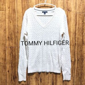 TOMMY HILFIGER トミーヒルフィガー ニット 薄手 セーター 白