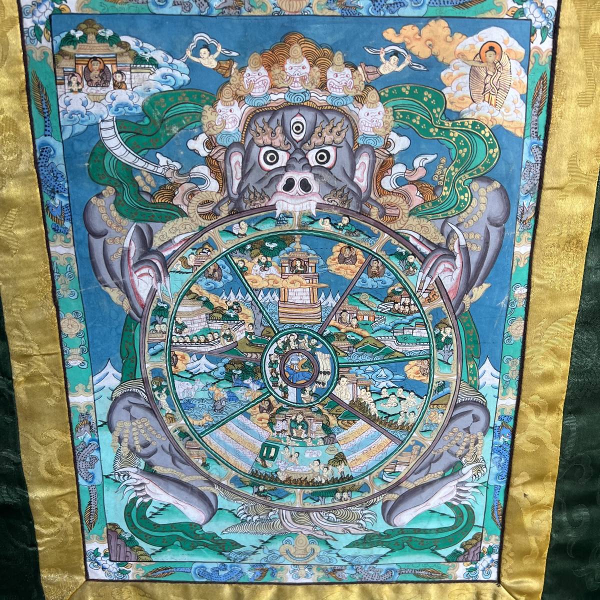 Buddhistische Kunst, Tibet, Bahre, Thangka, handgemalt, Buddhistische Malerei, Mandala, Mandala ⑥/ Alte buddhistische Statue, Chinesisches Gemälde, Hängerolle, Chinesische Kunst, Chinesische Kalligraphie und Malerei, Tibet, Esoterischer Buddhismus, Antike Kunst, Antiquität, Kunstwerk, Buch, Hängerolle