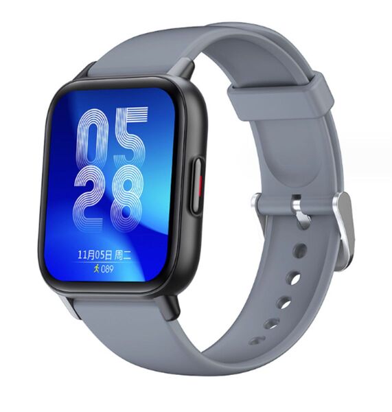 スマートウォッチ 防水 1.69インチ 大画面 Bluetooth5.0 グレー メンズ 血圧測定