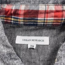 ○リネン100%○ URBAN RESEARCH アーバンリサーチ 長袖シャツ グレー系 サイズ38 トップス メンズ ヴィンテージ セレクト_画像3