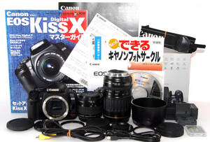 ◆初心者入門＆付属品多数◆ Canon キャノン EOS Kiss X 純正＆超望遠Ｗズームレンズセット