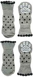 【中古】ランジュ (L'ange) DOG SOCKS frill gray L サイズ