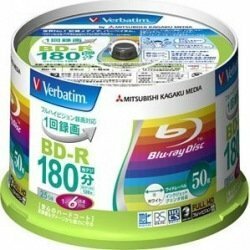 【中古】バーベイタム 6倍速対応BD-R 50枚パック 25GB ホワイトプリンタブルVerbatim VBR130RP50V1 [PC]