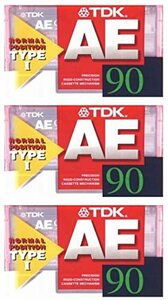 【中古】TDK カセットテープ AE 90分 3本セット AE-90x3F