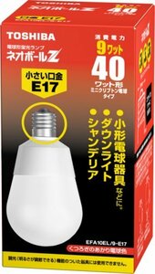 【中古】TOSHIBA ネオボールZ A形 40Wタイプ 口金直径17mm 電球色 EFA10EL/9-E17