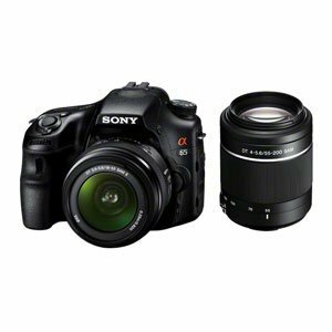 【中古】SONY ミラーレス一眼 α65 ダブルズームレンズキット DT 18-55mm F3.5-5.6 SAM II＋DT 55-200mm F4-5.6 SAM付属 SLT-A65VX