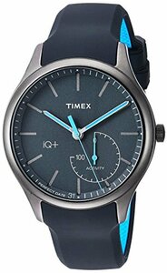 【中古】Timex Men's IQ+ Move Activity Tracker Silicone Strap Smart Watch (Gray/Black/Blue)