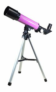 【中古】MIZAR(ミザールテック) 天体望遠鏡 屈折式 50mm 口径 コンパクトタイプ 経緯台 三脚 セット ピンク AR-50PK