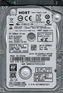 【中古】hts725050?a7e630?P/N : 0j32835?MLC : da5337?HGST 500?GB