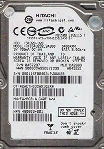 【中古】Hitachi HTS543232L9A300 TravelStar 320GB 5400 RPM 8MB Buffer SATA-II 7-pin 2.5 Inch Hard Drive. [並行輸入品]