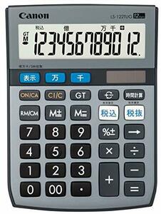【中古】キャノン 電卓 12桁 ミニ卓上サイズ 時間計算 千万単位機能 LS-122TUG グレー