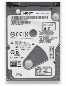 【中古】HGSTジャパン (500GB) HTS545050A7E380 (2.5HDD 5400rpm 7mm) Travelstar Z5K500