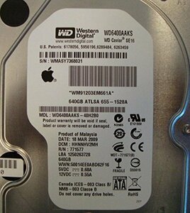 【中古】WESTERN DIGITAL 3.5インチ内蔵HDD 640GB Serial-ATA3.0Gb 7200rpm 16MB WD6400AAKS