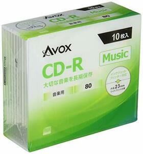【中古】AVOX CD-RA 音楽用(80分) 1-32倍速 10枚 スリムケース