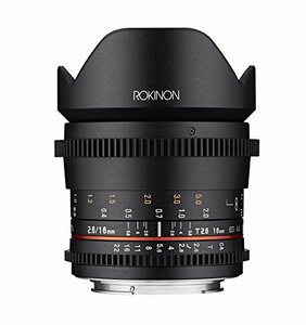 【中古】Rokinon 16???16?mm f / 2.6???22?Prime固定t2.6フルフレームCine Wide Angle Lens for Nikon、ブラック(ffds16?m-n)