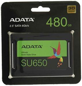 【中古】ADATA ( エーデータ ) 480GB 2.5インチ SSD内蔵 SU650 SATA 6Gb/s 3D TLC ブリスター ASU650SS-480GT-R ［ 海外パッケージ ］