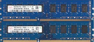 【中古】Hynix 12800U (DDR2-1600) 4GB x 2枚組 = 合計8GB デュアルチャンネル動作品