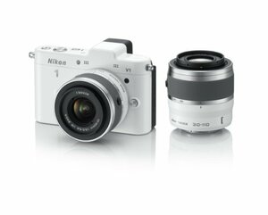 【中古】Nikon ミラーレス一眼カメラ Nikon 1 (ニコンワン) V1 (ブイワン) ダブルズームキット ホワイト N1 V1WZ WH