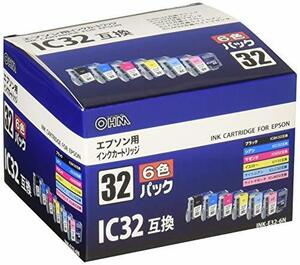 【中古】エプソン IC32互換 インクカートリッジ 染料6色パック INK-E32-6N