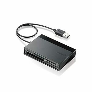 【中古】エレコム メモリリーダライタ USBハブ付 SD+MS+CF+XD ブラック MR-C24BK
