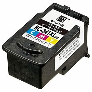 【中古】エコリカ キヤノン BC-341XL 対応リサイクルインクカートリッジ カラー ECI-C341XLC-V