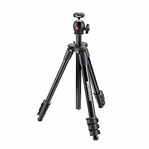 【中古】Manfrotto 三脚 COMPACT Light フォトキット アルミ 4段 ブラック MKCOMPACTLT-BK