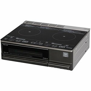 【中古】アイリスオーヤマ IHクッキングヒーター 2口 IHコンロ グリル タイプ 200V 据置型 ブラック IHC-SG221