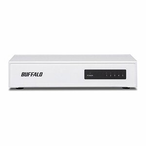 【中古】BUFFALO 10/100Mbps対応 金属筺体 電源内蔵 5ポート ホワイト スイッチングハブ LSW4-TX-5NS/WHD