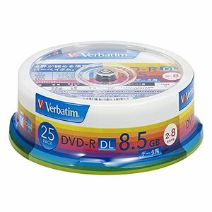 【中古】三菱ケミカルメディア Verbatim 1回記録用 DVD-R DL DHR85HP25V1 (片面2層/2-8倍速/25枚パック) ホワイト